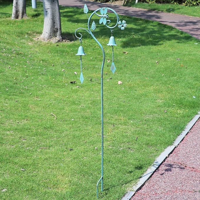 Dragonfly Metal Garden Art,Decorative Garden Stake with Bells for Outside | 46.8"H Dragonfly Garden Decor,Wind Chime Stakes for Outside,Yard Art for Garden,Flower Beds, Patio.