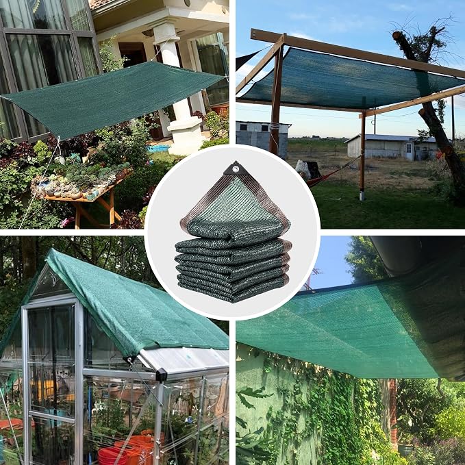 70% 20 X 30 FT Green Shade Cloth, Outdoor Woven Sun Shade with Grommets, Durable Breathable Netting Shading Antifreezing for Patio, Garden, DIY Home, Plants Cover, Greenhouse, Dog Kennel