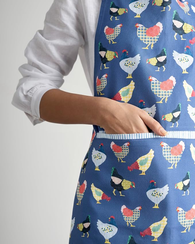 Maison d' Hermine Aprons for women with Pocket 100% Cotton (27.50"x31.50") | Adjustable Neck Strap & long ties Apron Men Chef Wedding Cooking Gardening Server Maid