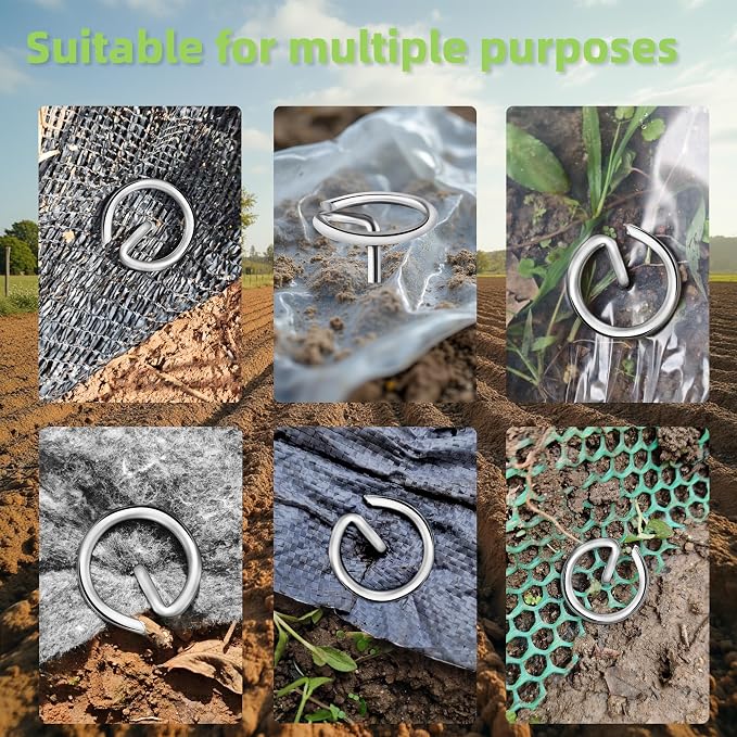120Pcs Thick 11 Gauge 0.12 in Circle Top Landscape Fabric Pins Hard Holding,6 Inch Galvanized Landscape Fabric Stakes, for Tent, Weed Barrier Fabric, Plant Cover,Landscape Pins Stronger Not Easy Bend