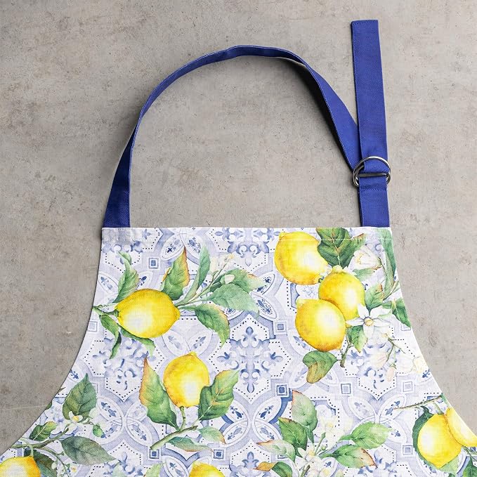 Maison d' Hermine Aprons for women with Pocket 100% Cotton (27.50"x31.50") | Adjustable Neck Strap & long ties Apron Men Chef Wedding Cooking Gardening Server Maid