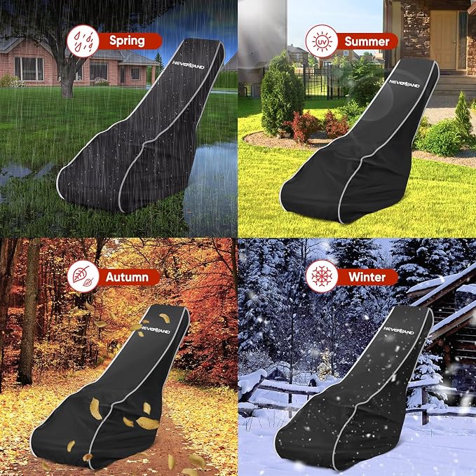NEVERLAND Push Mower Cover - 800D Waterproof Heavy Duty for Outdoor Storage | Universal Fit Walk-behind Mowers up to 22", UV protection, windproof elastic hem, includes storage bag, protects electronics