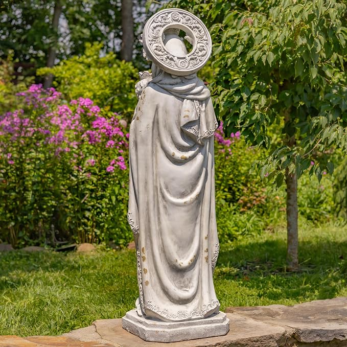 Zaer Ltd. Our Lady of Perpetual Help Garden Statue, 48" H, Magnesium Madonna with Child, Antique Grey or Bronze (Antique Grey)