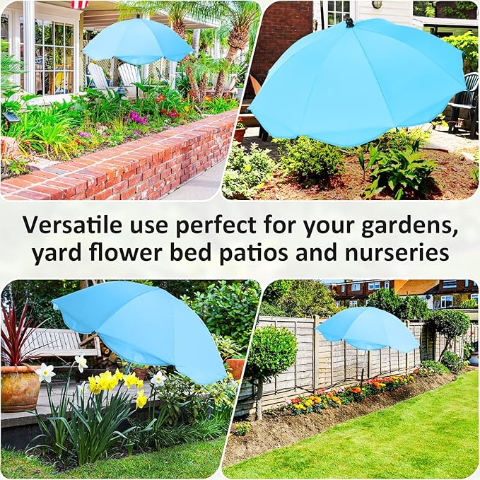 1pcs 26 Inch Plant Umbrellas for Outdoor Plants Garden Umbrella Shade for Potted Plant, Garden Bed Flower Pot Provide Shade to defend Blazing Sun (Blue)