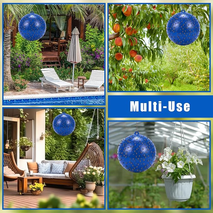 4 Pack Inflatable Fly Trap Balls 18inch Sticky Catcher for Black Yellow Greenhead Flies Outdoor Insect Control for Barn Stable Garden Greenhouse (Glue Not Included) (Deer Fly Ball Trap)