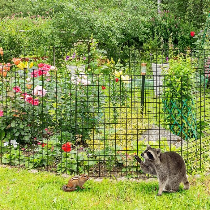 15 Pack Round Plant Protector from Animals, 12'' x 12'' Metal Plant Cages,45Pcs Metal Mesh to Keep Animals Out, Garden Protection Bunny Barricades, Wire Plant Protectors for Rabbits Chicken Duck