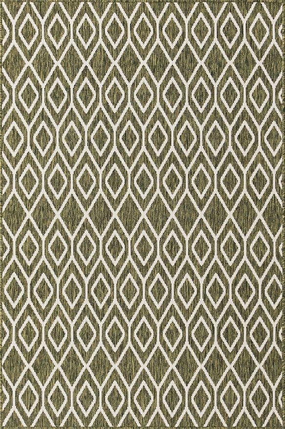 Jill Zarin Outdoor Collection Area Rug - Turks and Caicos (4' x 6' Rectangle Green/Ivory)