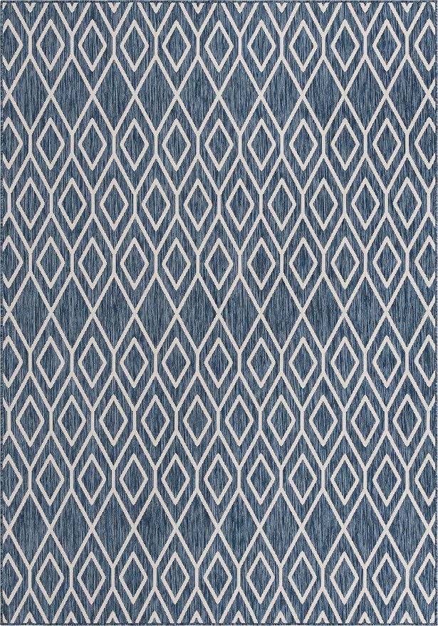 Jill Zarin Outdoor Collection Area Rug - Turks and Caicos (7' x 10' Rectangle Blue/Ivory)
