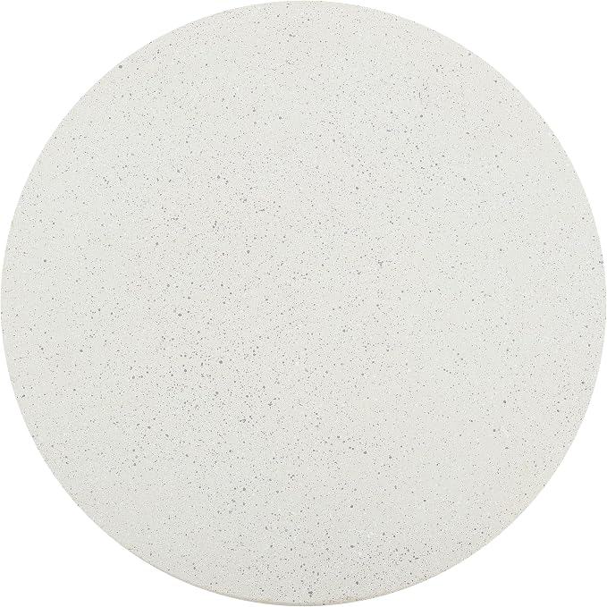 JONATHAN Y Hollie Polyresin Outdoor Side Table and Stool, 18" All-Weather Textured Round Pedestal Accent Table for Patio, Garden, Modern Minimalist, Cream Terrazzo TBL1108D