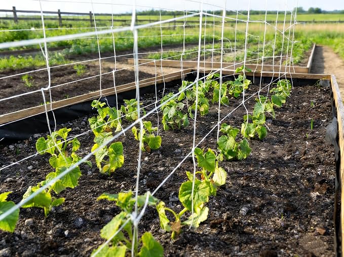 Nylon Trellis Netting Roll 5 x 200 ft, Oltara Heavy Duty Garden Netting with 6 Inch Soft Mesh, Plant Support Mesh for Climbing Plants, Vegetables, Fruits, Cucumbers, Peas, Tomatoes