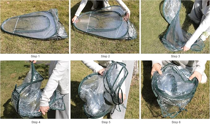 Gardzen 27"x27"x31" Pop up Grow Tent Small Greenhouse, Steel Frame Portable Plant Flowers Mini Green House Zipper Cover for Outdoor & Indoor Use