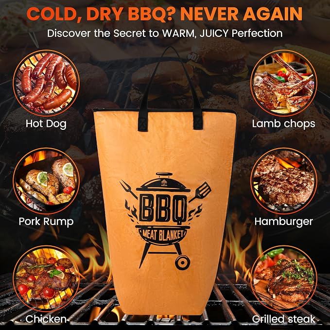 21in BBQ Meat Resting Blanket – Insulated Brisket Resting Bag, Keeps Meat Hot & Juicy for Hours, No Cooler Needed, Professional BBQ Resting System for Smoker & Grill