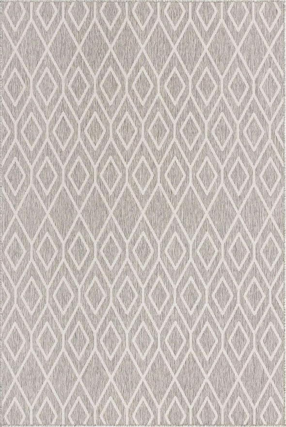 Jill Zarin Outdoor Collection Area Rug - Turks and Caicos (6' x 9' Rectangle Gray Cream/Cream)