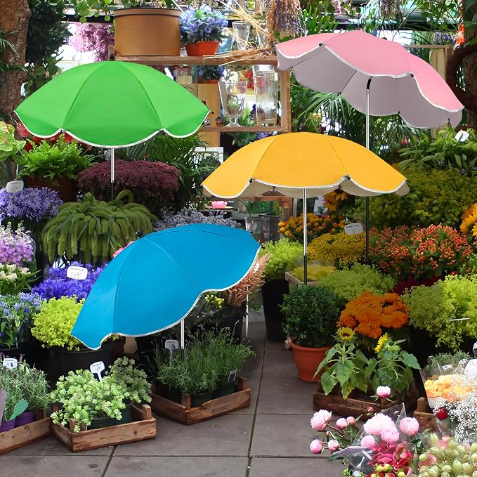 4 Pack Plant Umbrellas for Outdoor Plants 23.6 Inch Garden Plant Umbrella Shade with Adjustable Angle and Height Sun Protection Shade Covers Cloth for Outdoor Potted Plants Garden Beds Patio Flowers