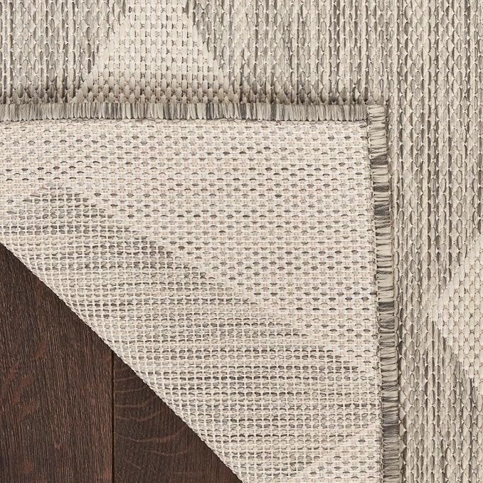 Nourison Home Positano Light Grey 5' x 7' Area Rug - Easy Clean, Non Shedding, Bed Room, Living Room, Dining Room, Kitchen (5' x 7')