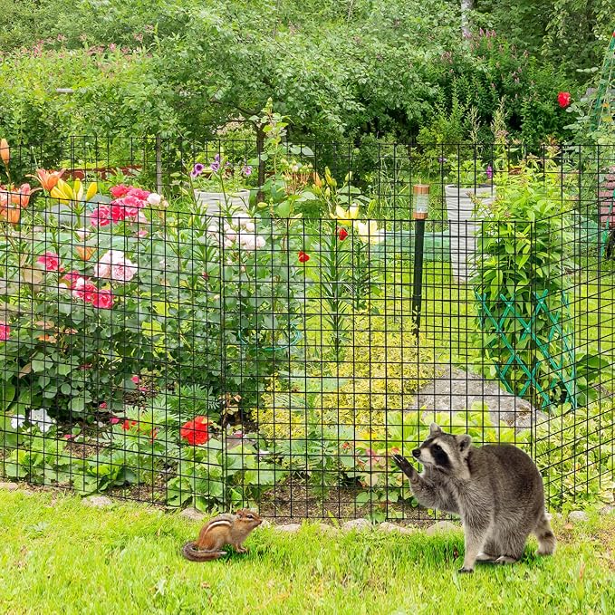 18 PCS Round Plant Protector from Animals, 6Pack 12'' x 12'' Metal Plant Cages,18Pcs Metal Mesh to Keep Animals Out, Garden Protection Bunny Barricades, Wire Plant Protectors for Rabbits Chicken Duck
