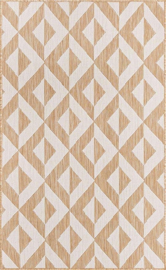 Unique Loom Outdoor Collection Area Rug - Napa (3' 3" x 5' 3" Rectangle, Beige/ Brown)