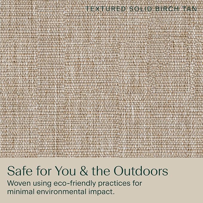 Honeycomb Outdoor Heritage Deep Seat, 24 x 23, Textured Solid Birch Tan Chair Cushion with Removable Cover, for Patio Furniture