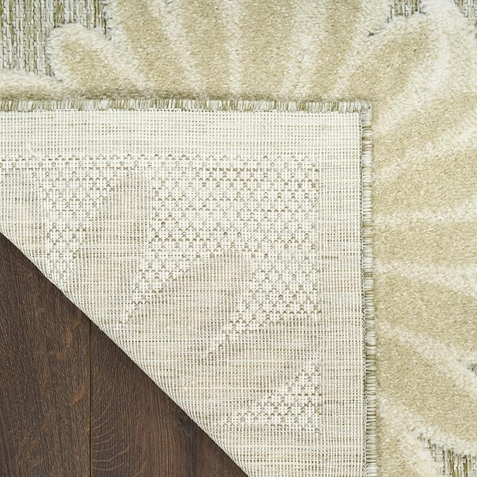 Nourison Home Aloha Ivory Sage 5'3" x 7'5" Area Rug - Easy Clean, Non Shedding, Bed Room, Living Room, Dining Room, Kitchen (5' x 8')