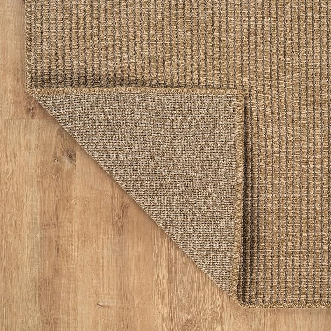CAMILSON Easy Jute Rug 2x3, Indoor Outdoor Natural Color Farmhouse Area Rugs for Living Room and Kitchen Rug, Solid Boho Woven Design, Easy-Cleaning, Washable Outside Carpet Alfombras (2 x 3)