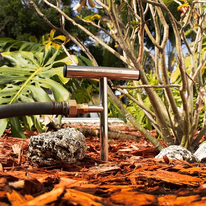 Varomorus Stainless Steel Deep Root Tree Watering Tool Irrigation System Wand T-Handle (T-Style Mini)