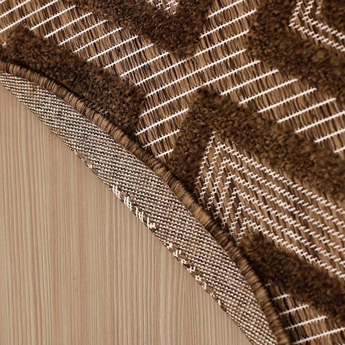 Nourison Home Versatile Brown 8' x Round Area Rug - Easy Clean, Non Shedding, Bed Room, Living Room, Dining Room, Kitchen (8' x Round)