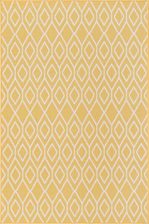 Jill Zarin Outdoor Collection Area Rug - Turks and Caicos (4' x 6' Rectangle Yellow Ivory/Ivory)