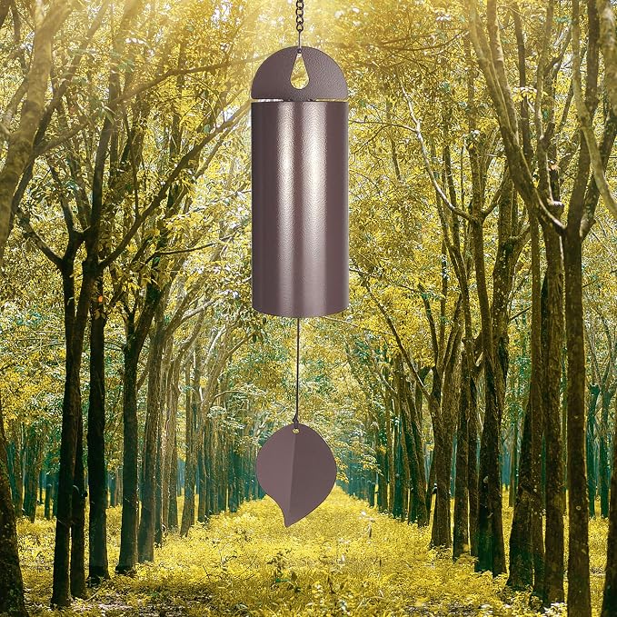 Deep Tone Wind Chimes for Outside, 26-Inch Memorial Serenity Bell | Sounds Like Church Bells, Mute Mode, Large Hanging Bell, Heavy Duty Steel, Garden or Patio Décor