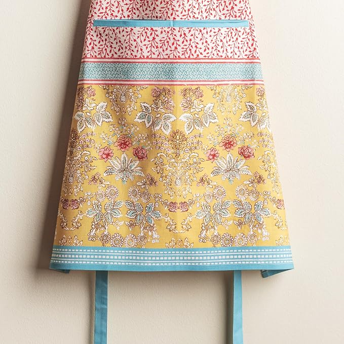 Maison d' Hermine Aprons for women with Pocket 100% Cotton (27.50"x31.50") | Adjustable Neck Strap & long ties Apron Men Chef Wedding Cooking Gardening Server Maid