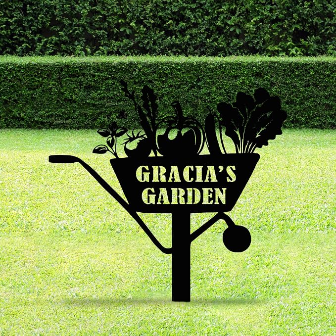 Personalized Garden Sign with Stake, Custom Metal Garden Stake for Outdoor,Customized Metal Yard Decor, Lawn Art, Farmhouse Decoration, Housewarming Gift