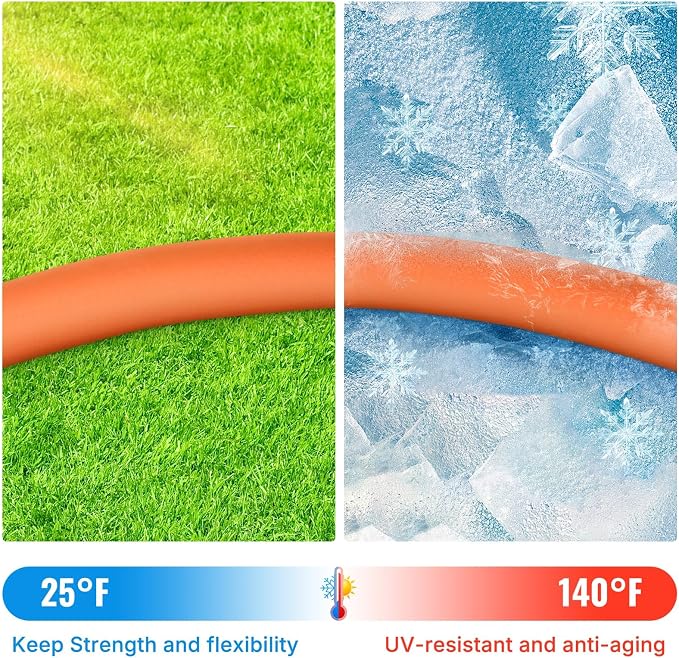 YAMATIC 5/8 in x 3 ft Female-to-Female Short Garden Hose, 2-in-1 Dual Use with Solid Brass Swivel Fitting, All-Weather, 600 PSI Burst
