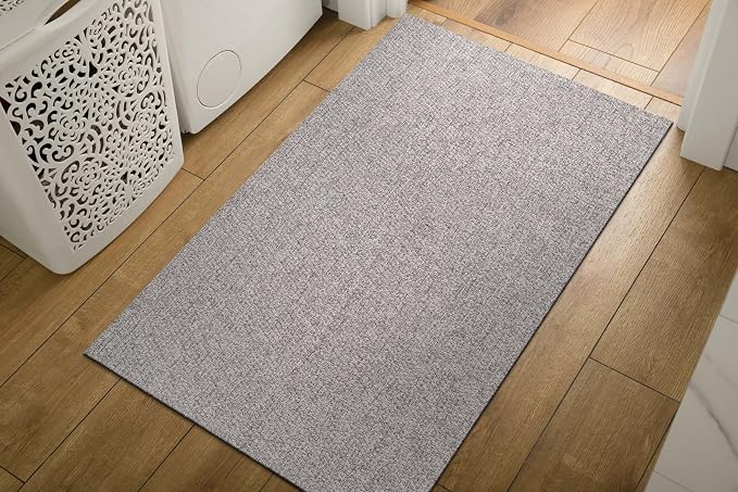 Luul Home Easy Jute Rugs 2x3 Gray Color Living Room Indoor Outdoor Door Mat for Farmhouse Patio and Kitchen Rug High Traffic Washable Easy to Clean Solid Boho Woven Design Outside Carpet (2 x 3)