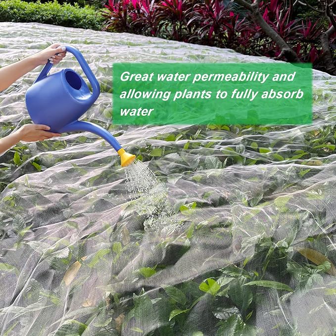 Garden Netting, 2 Pack 10X39.3FT Ultra Fine Insect Netting for Vegetable Flowers Fruits, Garden Mesh Plant Cover Row Cover Barrier Protection Net for Birds, Garden Netting for Raised Beds