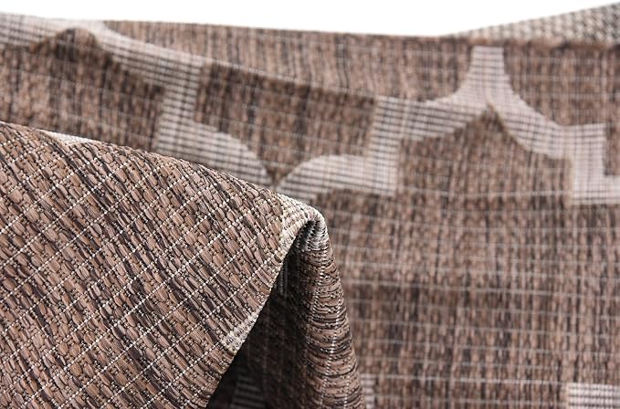 Unique Loom Outdoor Trellis Collection Area Rug (9' x 12' Rectangle, Brown/ Ivory)