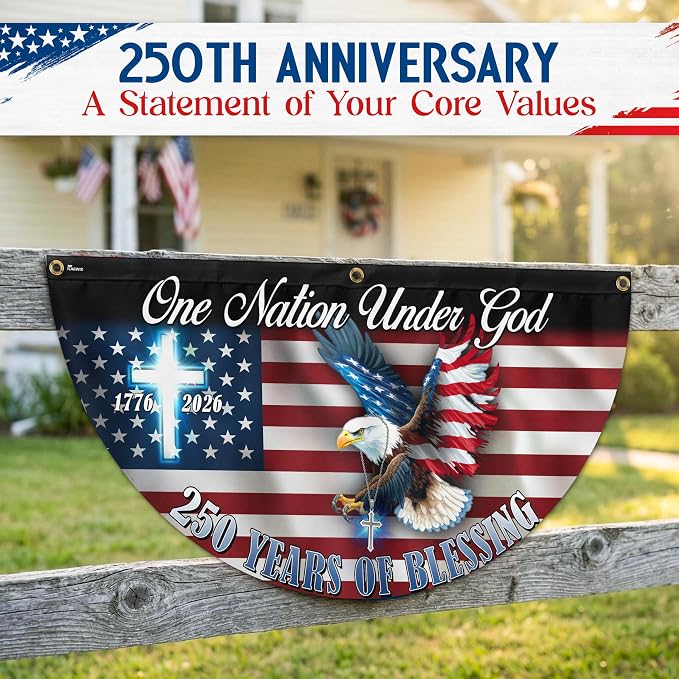 FLAGWIX American One Nation Under God Flag - Polyester Double-sided Yard Flags For Outside Fan Flag, 3x6 ft - 4th of July Decorations for Home Yard Garden Decor Banner, Gifts For Men Women