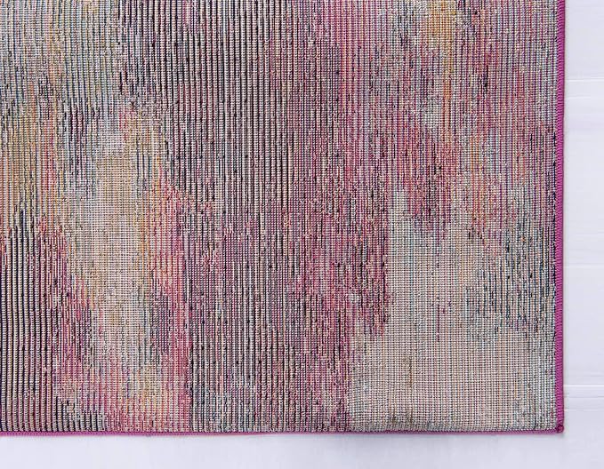 Unique Loom Chromatic Collection Modern Colorful & Vibrant Abstract Area Rug For Any Home Décor (4' 0 x 6' 0 Rectangular, Multi/ Light Blue)