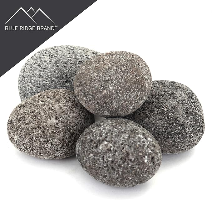 Tumbled Lava Stones - 25-Pound Black/Gray Lava Pebbles - 4" Volcanic Landscaping Rocks