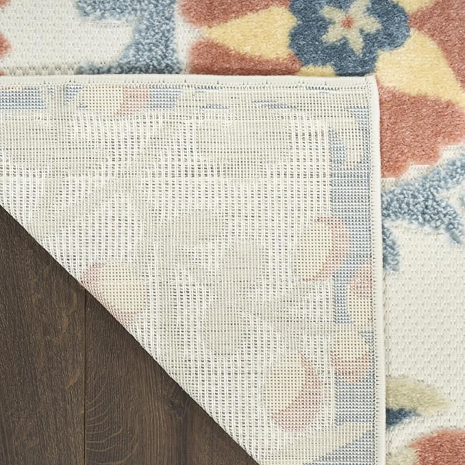 Nourison Home Aloha Grey Multicolor 7'10" x 10'6" Area Rug - Easy Clean, Non Shedding, Bed Room, Living Room, Dining Room, Kitchen (8' x 11')