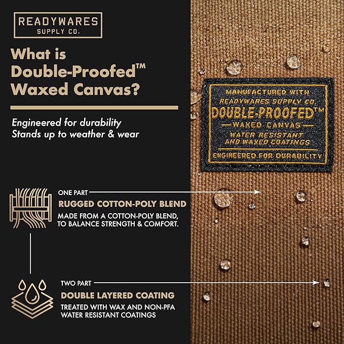 Readywares Supply Bag | 14" Waxed Canvas Gardening Tool Tote with Pockets