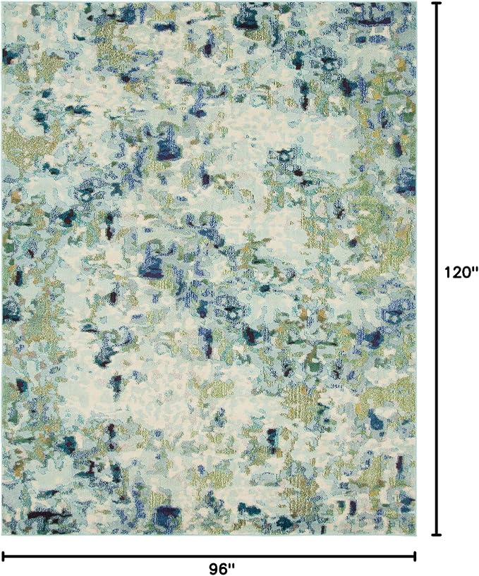 Unique Loom Chromatic Collection Area Rug - Champagne (8' x 10' Rectangle, Light Blue/ Blue)