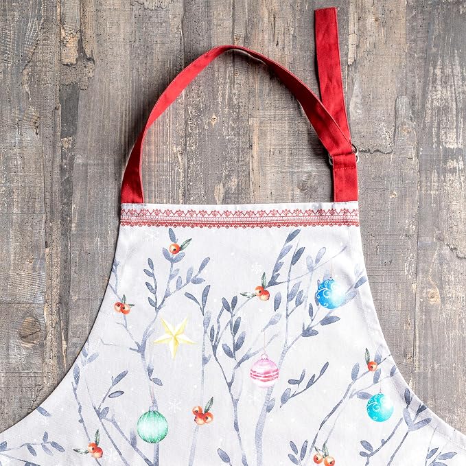 Maison d' Hermine Aprons for women with Pocket 100% Cotton (27.50"x31.50") | Adjustable Neck Strap & long ties Apron Men Chef Wedding Cooking Gardening Server Maid