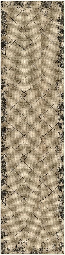 UERMEI 2x8 Outdoor Jute Runner Rug Neutral Washable Modern Brown | Patio Non Slip Indoor Runners Carpet for Hallway Kitchen Bedroom Porch Laundry Bathroom