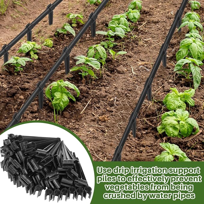 50 Pcs Irrigation Drip Support Stakes 1/2 Inch Tubing Hose Holder, Pipe Universal Drip Lines Tubing Hose for Gardening Patio Lawn Irrigation Growing