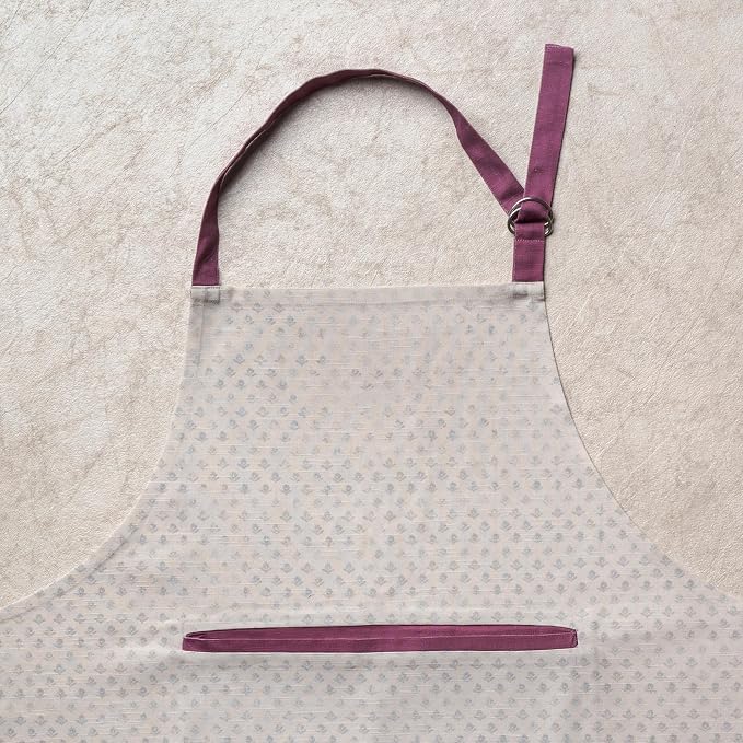 Maison d' Hermine Aprons for women with Pocket 100% Cotton (27.50"x31.50") | Adjustable Neck Strap & long ties Apron Men Chef Wedding Cooking Gardening Server Maid