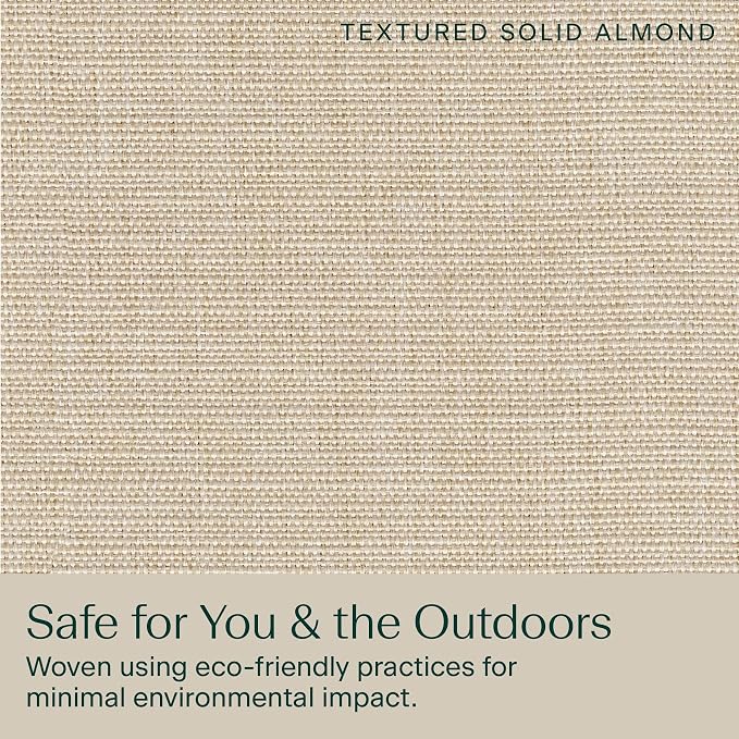 Honeycomb Outdoor Heritage Deep Seat, 26 x 30, Textured Solid Almond Chair Cushion with Removable Cover, for Patio Furniture
