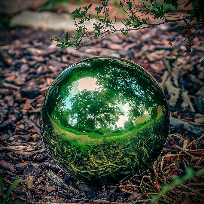 Trademark Innovations Gazing Mirror Ball - Stainless Steel (8", Green)