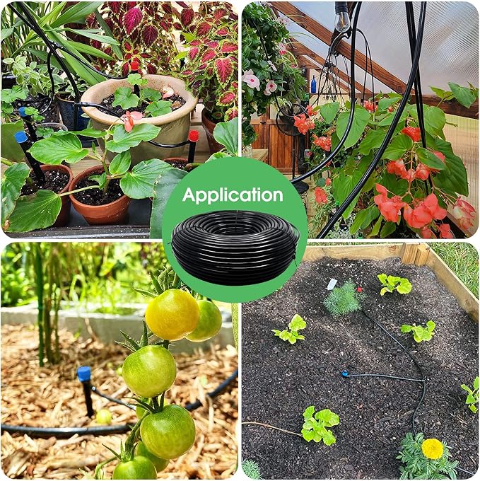Maotong 100FT 1/4 inch Drip Irrigation Tubing Distribution Hose Tube for Garden Irrigation System