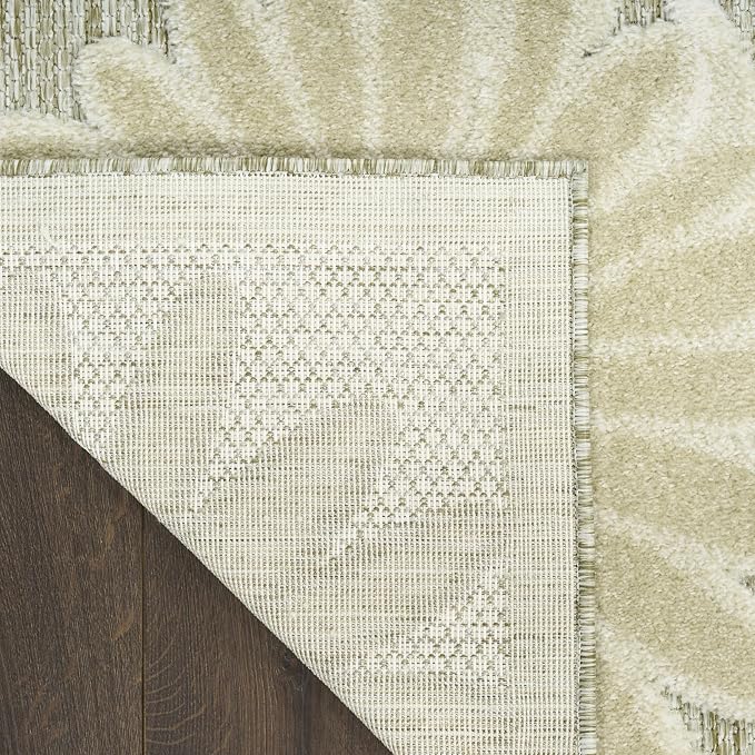 Nourison Home Aloha Ivory Sage 9' x 12' Area Rug - Easy Clean, Non Shedding, Bed Room, Living Room, Dining Room, Kitchen (9' x 12')