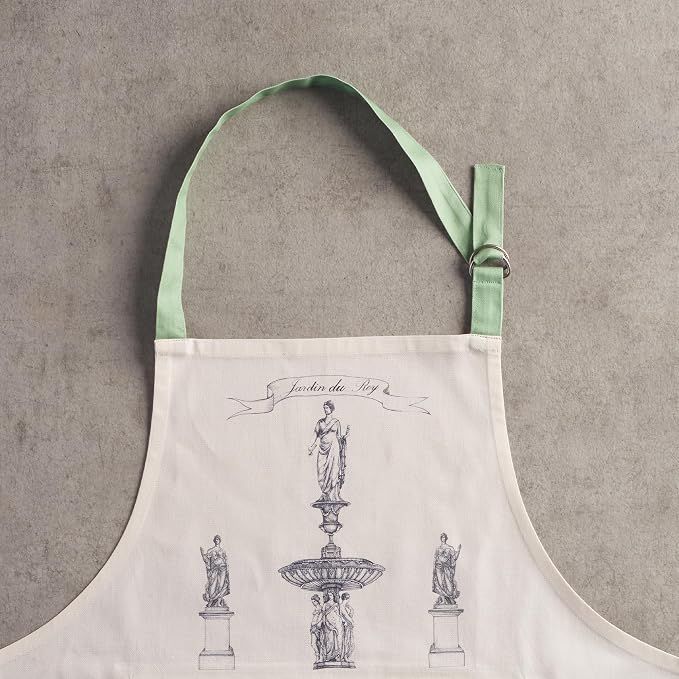 Maison d' Hermine Aprons for women with Pocket 100% Cotton (27.50"x31.50") | Adjustable Neck Strap & long ties Apron Men Chef Wedding Cooking Gardening Server Maid