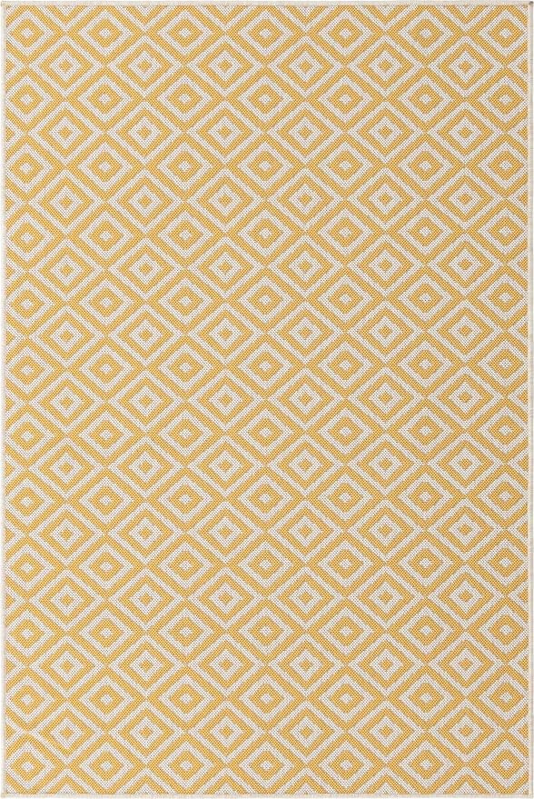 Unique Loom Outdoor Collection Area Rug - Costa Rica (4' 1' x 6' 1' Rectangle, Yellow Ivory/ Ivory)
